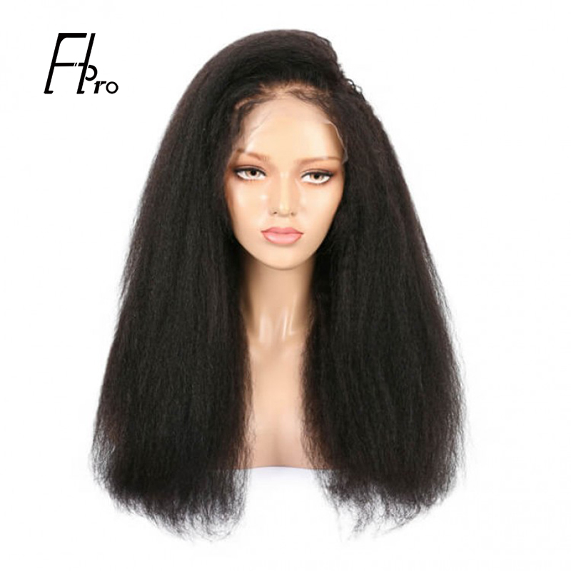  13x4 Lace Front Wig Kinky Straight Invisible HD Lace Single Knots Natural Color